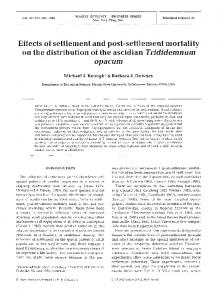 Effects of settlement and post-settlement mortality on ... - Inter Research