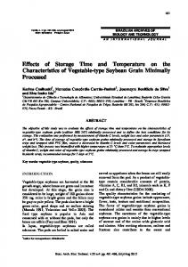 Effects of Storage Time and Temperature on the ... - Scielo.br