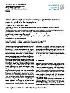 Effects of stratospheric ozone recovery on ... - Atmos. Chem. Phys