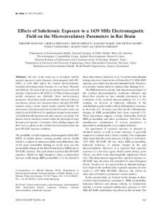 Effects of Subchronic Exposure to a 1439 MHz ... - In Vivo