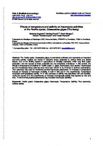 Effects of temperature and salinity on haemocyte activities ... - CiteSeerX
