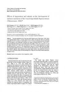 Effects of temperature and salinity on the development ... - Springer Link