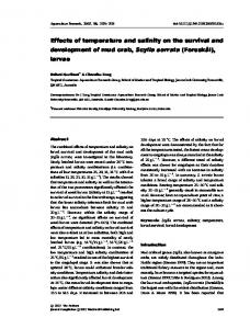 Effects of temperature and salinity on the survival and ...