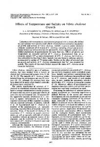 Effects of Temperature and Salinity on Vibrio cholerae Growth