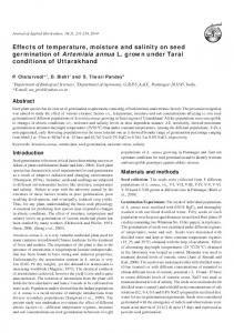 Effects of temperature, moisture and salinity on seed germination of ...