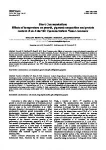 Effects of temperature on growth, pigment ...