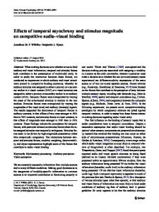 Effects of temporal asynchrony and stimulus magnitude ... - Springer Link