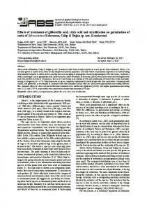 Effects of treatments of gibberellic acid, citric acid and ... - DergiPark