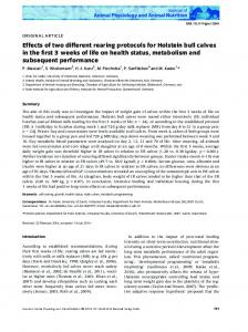 Effects of two different rearing protocols for ... - Wiley Online Library