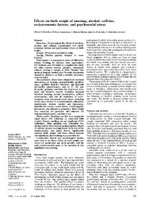 Effects on birth weight of smoking, alcohol, caffeine ... - Semantic Scholar