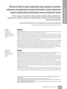 Efficacy and safety of atypical antipsychotic drugs (quetiapine ...