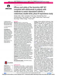 Efficacy and safety of the biosimilar ABP 501 compared with ...