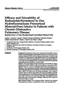 Efficacy and Tolerability of Budesonide/Formoterol in ... - Springer Link