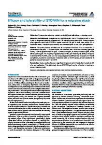 Efficacy and tolerability of STOPAIN for a migraine ... - Semantic Scholar