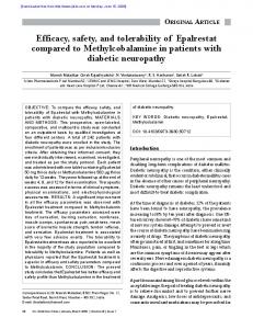 Efficacy, safety, and tolerability of Epalrestat