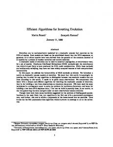 Efficient Algorithms for Inverting Evolution - CS Rutgers