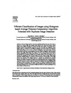 Efficient Classification of Images using Histogram ... - Semantic Scholar