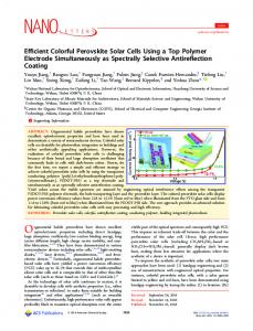 Efficient colorful perovskite solar cells using a top polymer electrode ...