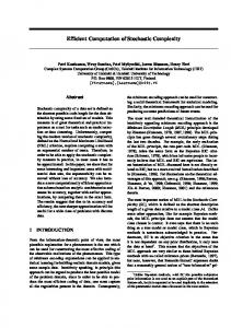 Efficient Computation of Stochastic Complexity - Semantic Scholar