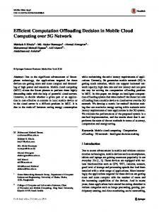 Efficient Computation Offloading Decision in Mobile Cloud Computing ...