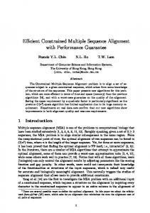 Efficient Constrained Multiple Sequence Alignment with ... - CiteSeerX