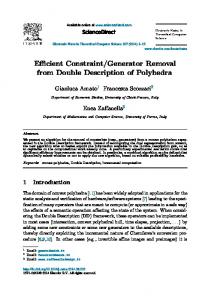 Efficient Constraint/Generator Removal from Double ... - Core