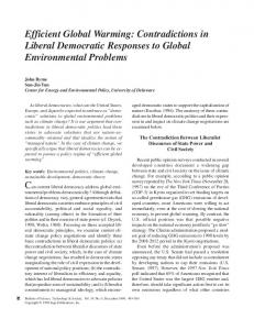 Efficient Global Warming: Contradictions in Liberal Democratic ...