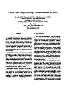 Efficient Object Storage Journaling in a Distributed Parallel ... - Usenix