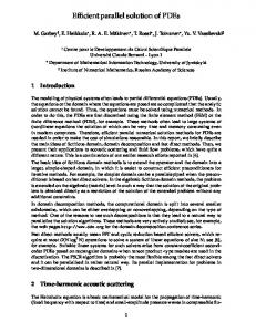 Efficient parallel solution of PDEs