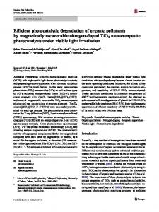 Efficient photocatalytic degradation of organic