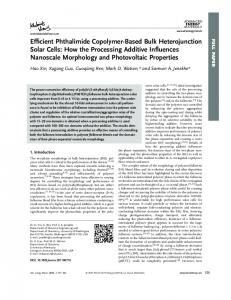 Efficient Phthalimide CopolymerBased Bulk ... - Wiley Online Library