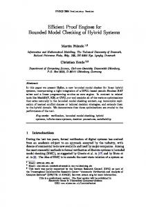 Efficient Proof Engines for Bounded Model Checking of ... - DTU Orbit