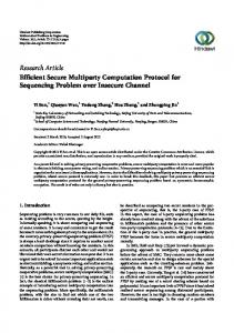 Efficient Secure Multiparty Computation Protocol for Sequencing ...