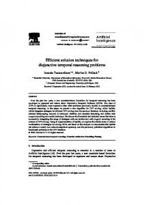 Efficient solution techniques for disjunctive temporal ... - ScienceDirect