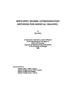 efficient sparse approximation methods for medical imaging