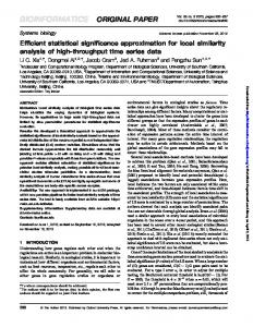 Efficient statistical significance approximation for local similarity ...