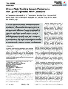 Efficient Water Splitting Cascade Photoanodes with