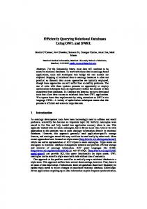 Efficiently Querying Relational Databases Using ... - Semantic Scholar