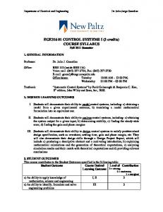 EGE316 Control Systems 1 - Engineering