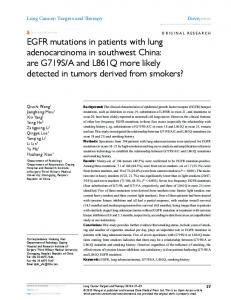 EGFR mutations in patients with lung