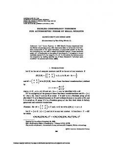 EICHLER COHOMOLOGY THEOREM FOR AUTOMORPHIC FORMS ...