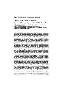 Eight Lectures on Integrable Systems