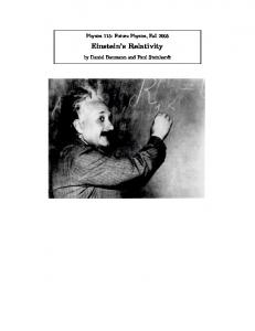 Einstein's Relativity - Physics