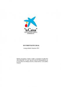 Ejercicio 2012 - la Caixa