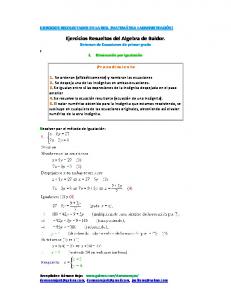 Ejercicios Resueltos del Algebra de Baldor.