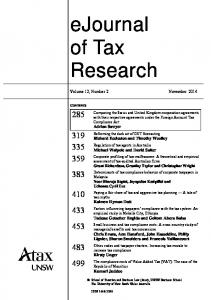 eJournal of Tax Research - UNSW Business School