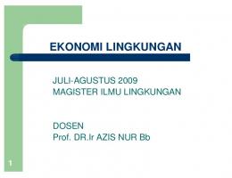 EKONOMI LINGKUNGAN - Undip - Universitas Diponegoro