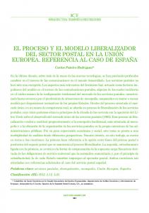 el proceso y el modelo liberalizador del sector postal ... - RevistasICE