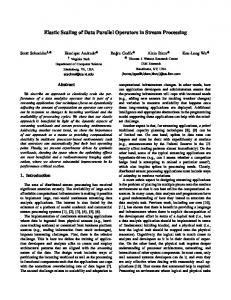 Elastic Scaling of Data Parallel Operators in Stream ... - CiteSeerX