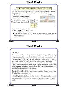 Electric Circuits Electric Circuits